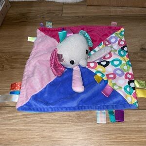Bright Starts Plush Elephant Taggies Lovey Security Blanket